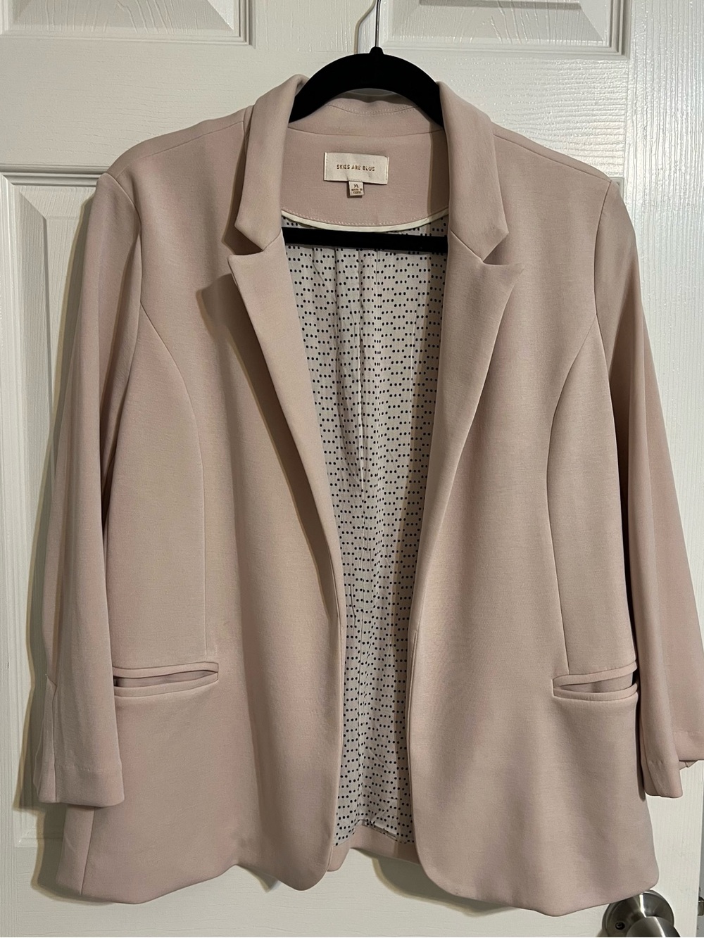 Skies Are Blue Blush Pink Open-Front Blazer